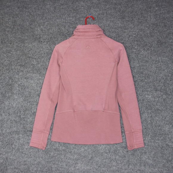 Lululemon Pink Ribbed Collar Full Zip Jacket Athletic Athleisure Women's Size XS - Picture 4 of 6